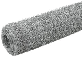 vidaXL Συρματόπλεγμα Εξάγωνο Ασημί 25 x 1,2 μ. από Γαλβανισμένο Χάλυβα