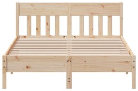 vidaXL Σκελετός Κρεβατιού Χωρίς Στρώμα 140x200 εκ Μασίφ Ξύλο Πεύκου