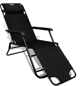 vidaXL Καρέκλα Κήπου Μαύρο ύφασμα