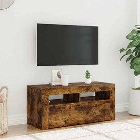 vidaXL Έπιπλο Τηλεόρασης με LED Καπνιστή Δρυς 90x35x40 εκ.