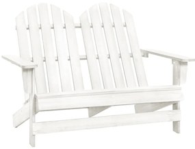 315899 vidaXL Καρέκλα Κήπου Adirondack Διθέσια Λευκή από Μασίφ Ξύλο Ελάτης Λευκό, 1 Τεμάχιο