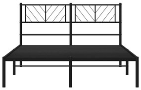 vidaXL Πλαίσιο Κρεβατιού με Κεφαλάρι Μαύρο 160 x 200 εκ. Μεταλλικό