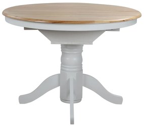 ΤΡΑΠΕΖΙ ΞΥΛΙΝΟ ΣΕ WHITE WASH ΧΡΩΜΑ Φ106(+40)x78Υ εκ.COUNTRY STYLE