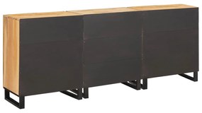 vidaXL Πλαϊνό γραφείο 3 pcs Καφέ 180 x 33 x 75 εκ. Στερεό ξύλο μάνγκο