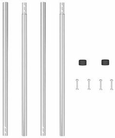 vidaXL Πό posts φράχτη 2 pcs Ασημί 130 cm Ατσάλι με Επικάλυψη Πούδρας