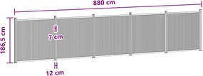 vidaXL Πάνελ Φράχτη 5 τμχ. 880 x 186,5 εκ. WPC και Αλουμίνιο Μαύρο
