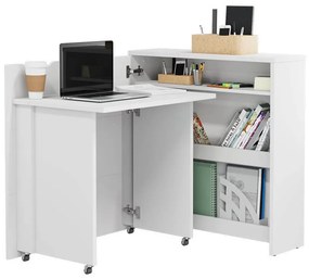 Γωνιακό τραπέζι γραφείου Concept Pro Lenart AH157, Γωνιακός, 93x112x90cm, 43 kg, Άσπρο, Γυαλιστερό λευκό | Epipla1.gr