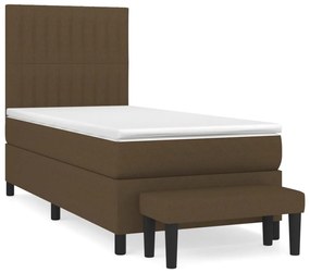 ΚΡΕΒΑΤΙ BOXSPRING ΜΕ ΣΤΡΩΜΑ ΣΚΟΥΡΟ ΚΑΦΕ 100X200 ΕΚ. ΥΦΑΣΜΑΤΙΝΟ 3136736