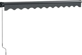 vidaXL Τέντα Πτυσσόμενη Ανθρακί 3,5 x 2,5 μ. Ύφασμα και Αλουμίνιο