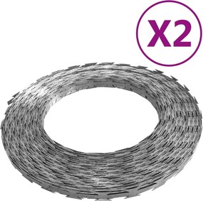 vidaXL Συρματοπλέγματα Λεπιδοφόρα 2 Τεμ. 100 μ. Γαλβανιζέ BTO-22