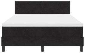 vidaXL Κρεβάτι Box Spring με Στρώμα & LED Μαύρο 140x190 cm Βελούδο