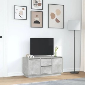 Έπιπλο Τηλεόρασης με LED Γκρι Σκυροδέματος 100x41x50 εκ. - Γκρι