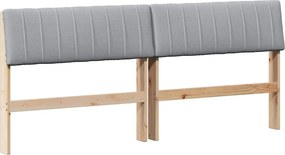 vidaXL Ταπετσαρισμένο κεφαλάρι Ανοιχτό γκρι 180 cm