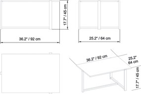 Coffee Table Merideths - Gold Gold
White