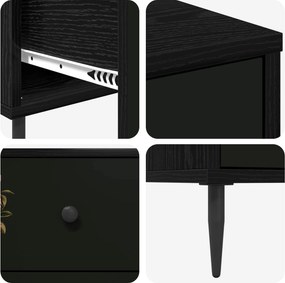 vidaXL Κομοδίνο BREMEN Μαύρη Δρυς 36 x 33 x 61 εκ. Επεξεργασμένο Ξύλο