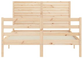 vidaXL Πλαίσιο Κρεβατιού με Κεφαλάρι 140x200 εκ. από Μασίφ Ξύλο