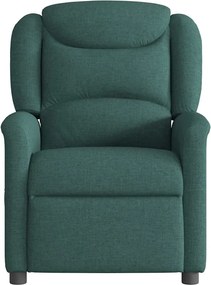 vidaXL Πολυθρόνα Μασάζ Ανακλινόμενη Σκούρο Πράσινο Υφασμάτινη