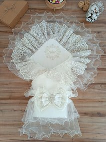 Stewehome Κουβέρτα αγκαλιάς για νεογέννητα από βαμβάκι Λευκό