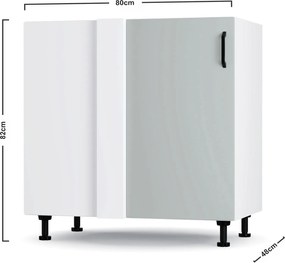 Modest Κάτω Γωνιακό Ντουλάπι Γκρι 100x48x82εκ