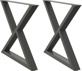vidaXL Πόδια Τραπεζαρίας 2 τεμ. Ανθρακί 90x(72-73,3) εκ. Ατσάλι
