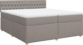 vidaXL Κρεβάτι Boxspring με Στρώμα Taupe 200x200 εκ. Υφασμάτινο