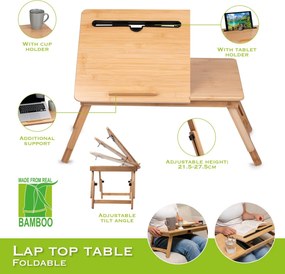 Τραπέζι Laptop Πτυσσόμενο Μπαμπού