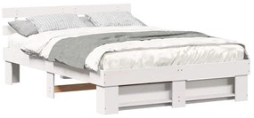 vidaXL Σκελετός Κρεβατιού Λευκό 150 x 200 cm Μασίφ ξύλο πεύκου