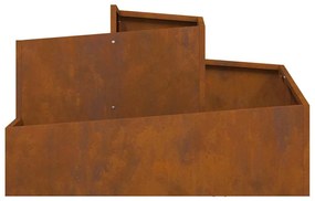 vidaXL Γλάστρα Κήπου Καφέ 80 x 80 x 50 εκ. Ατσάλι σκληρυθέν στον αέρα