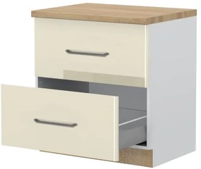Επιδαπέδιο ντουλάπι Modena R-80-2MBOX-Λευκό - Μπεζ - 80.00Χ60.00Χ88.00cm