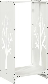 vidaXL Ράφι Καυσόξυλων Λευκό 40x30x80 εκ. Χάλυβας ψυχρής έλασης