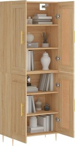 vidaXL Ντουλάπι Sonoma δρυς 69,5 x 34 x 180 εκ. από Επεξεργασμένο Ξύλο
