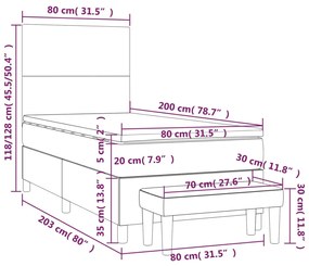 Κρεβάτι Boxspring με Στρώμα Ροζ 80 x 200 εκ. Βελούδινο - Ροζ