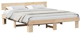 vidaXL Σκελετός Κρεβατιού Καφέ 180 x 200 cm Μασίφ ξύλο πεύκου