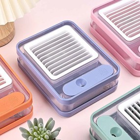 Mini Air Cooler, Ανεμιστήρας Υδρονέφωσης &amp; Υγραντήρας 4.5W Μπαταρίας - Μπλε