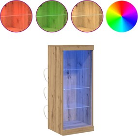 vidaXL Πλευρικό Τραπέζι LED Artisan Oak 41 x 37 x 100 εκ