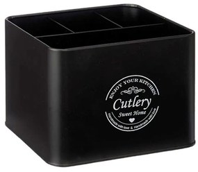 Κουταλοθήκη Cutlery 029.86939 18x15,3x13,3cm Black Metal
