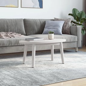 vidaXL Επιφάνεια Τραπεζιού Οβάλ Λευκή 70x35x2,5 εκ. Μασίφ Ξύλο Πεύκου