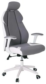 Πολυθρόνα BF8300 Διευθ.Γκρι Microfiber/Λευκό Pu