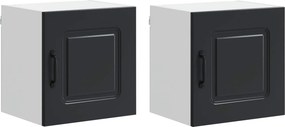 vidaXL Πάνελ πλυντηρίου πιάτων Kalmar 2 pcs Μαύρο Επεξεργασμένο Ξύλο