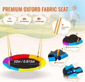 VEVOR Swing Sets for Backyard 1 Saucer 2 Belt Swing Seats A-Frame Metal Stand