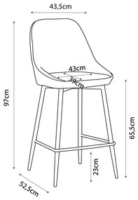 CALIPER ΣΚΑΜΠΩ BAR ΚΑΦΕ CAPPUCCINO 43,5x52,5xH97cm