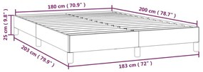 Πλαίσιο Κρεβατιού Σκούρο Γκρι 180x200 εκ. Υφασμάτινο - Γκρι