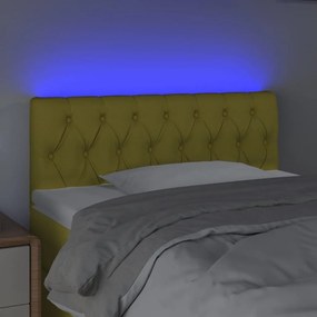 Κεφαλάρι Κρεβατιού LED Πράσινο 90x7x78/88 εκ. Υφασμάτινο - Πράσινο