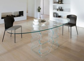 Τραπέζι Glenn 152x152x77 - Extralight clear curved glass