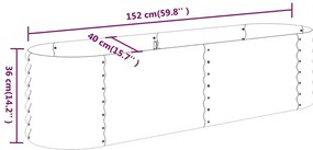 vidaXL Ζαρντινιέρα Ανθρακί 152x40x36 εκ Γαλβανισμένος χάλυβας