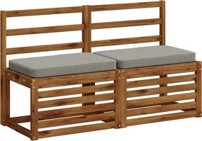 vidaXL Μαξιλάρια Πάγκου 2 Τεμαχίων VUGHT 2 pcs 100% Πολυεστέρας Γκρι