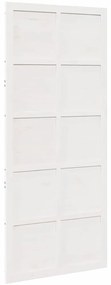 vidaXL Πόρτα αχυρώνα Λευκό 80 x 210 cm Μασίφ ξύλο πεύκου