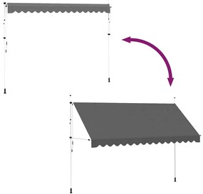 vidaXL Τέντα Συρόμενη Χειροκίνητη Ανθρακί 400 εκ.