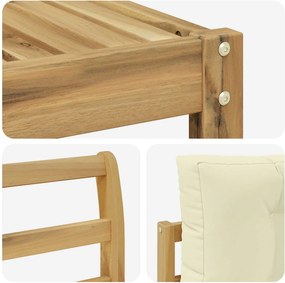 vidaXL Σειρά Καναπέ Εξωτερικού 4 pcs Λευκό και Κρεμ Πολυεστέρας