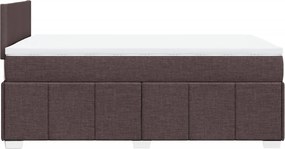 vidaXL Κρεβάτι Boxspring με Στρώμα Σκούρο Καφέ 120x200 εκ. Υφασμάτινο